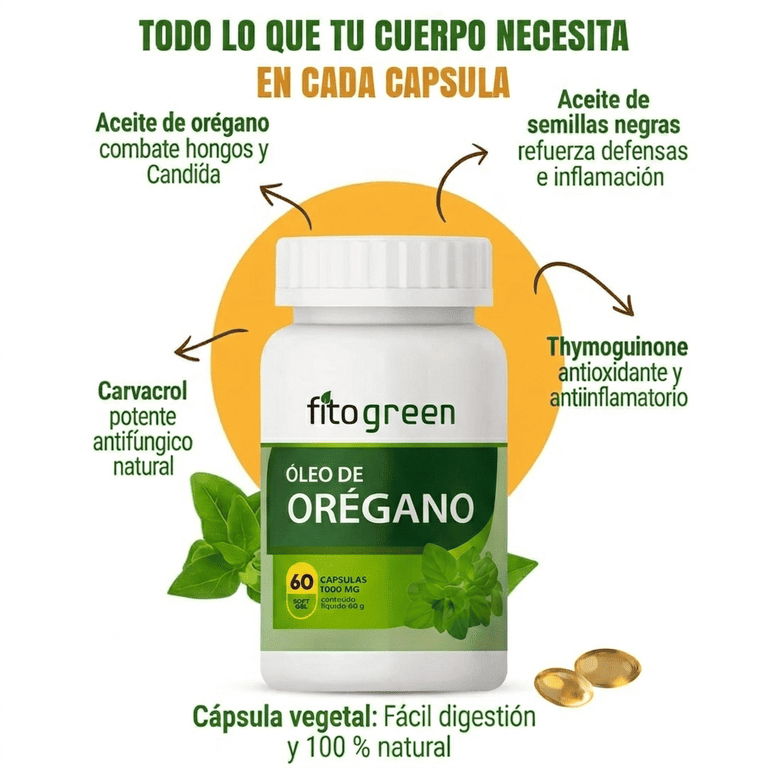 FitoGreen™ Aceite de Orégano Puro - 60 Capsulas