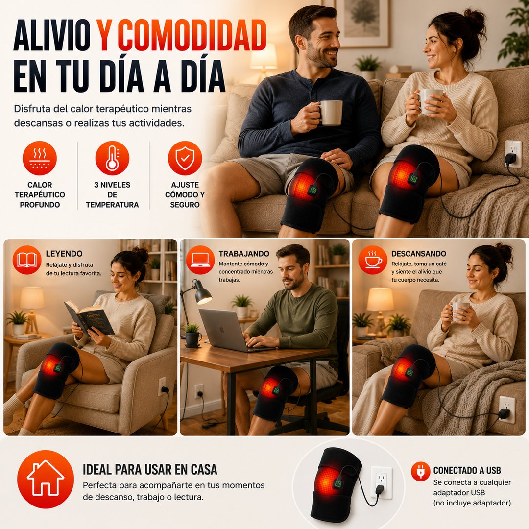 Rodillera Térmica USB - Alivio y Calor en Minutos